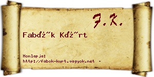 Fabók Kürt névjegykártya